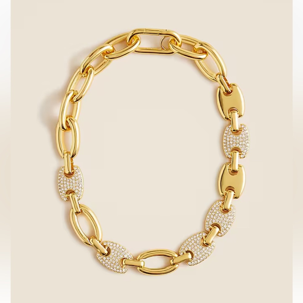 NWT J Crew Pavé mixed-link necklace